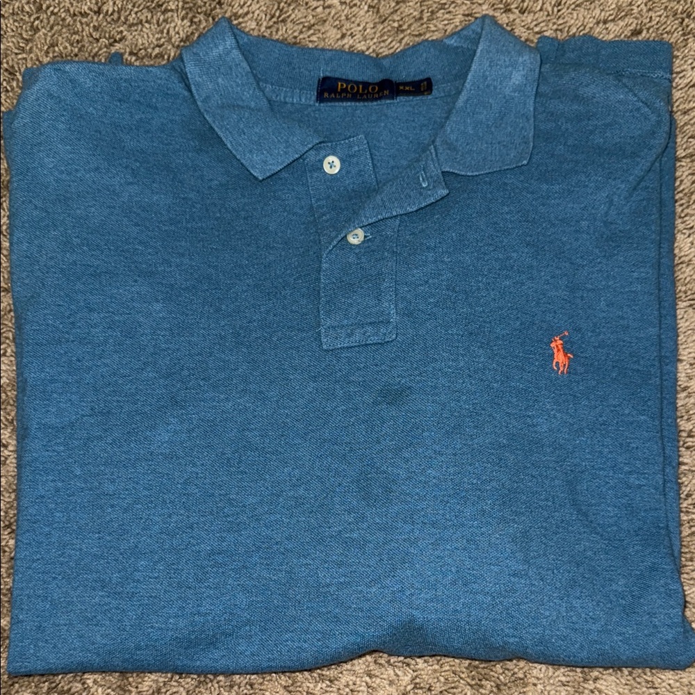 Polo by Ralph Lauren blue Polo Shirt with Orange Logo
